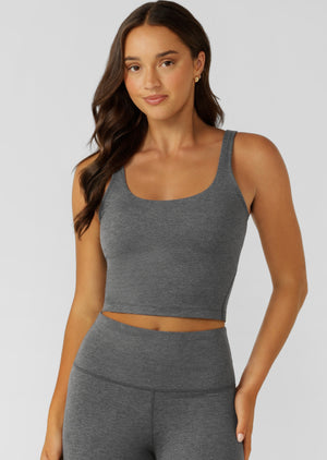Lorna Jane Ultimate Comfort Bra Tank Combo - Dark Charcoal Marl