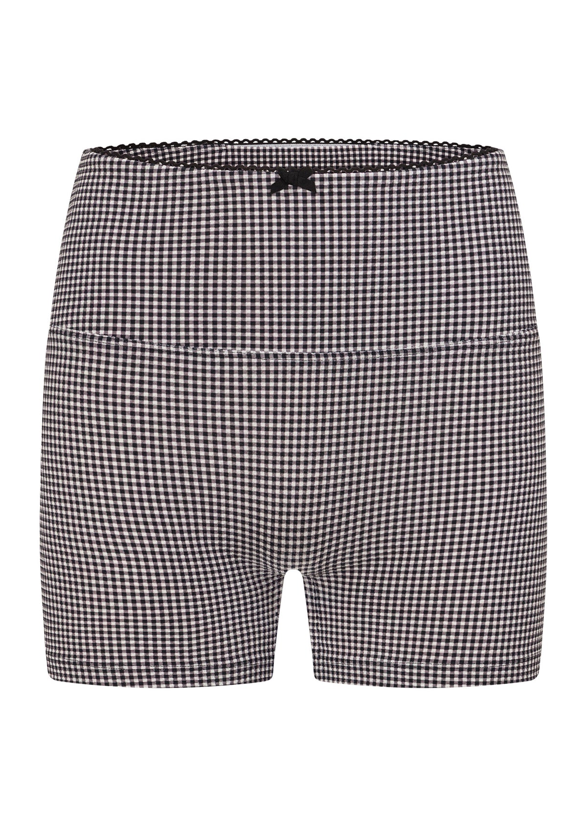 Lorna Jane Check On It 9cm Bike Shorts - Greyscale Gingham Print