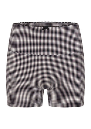 Lorna Jane Check On It 9cm Bike Shorts - Greyscale Gingham Print