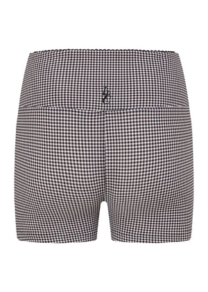Lorna Jane Check On It 9cm Bike Shorts - Greyscale Gingham Print