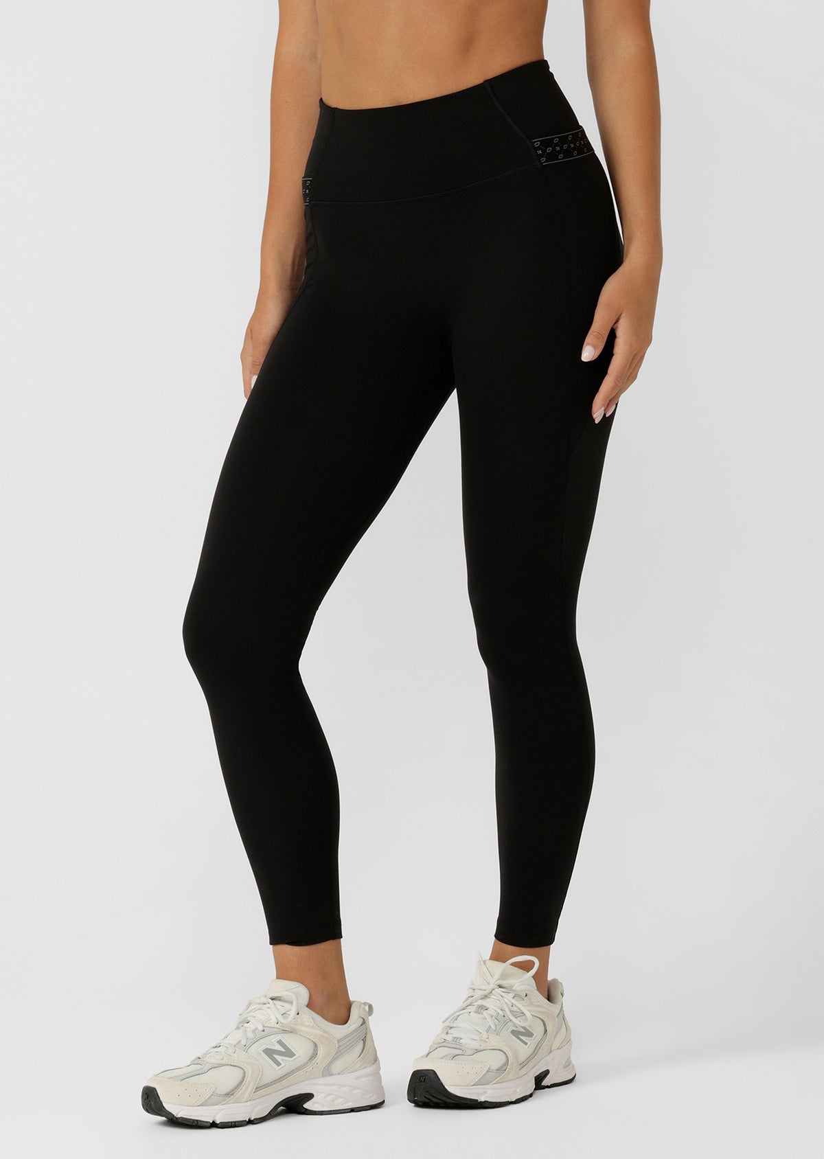 Lorna Jane Iconic Monogram Full Length Leggings - Recycled Black