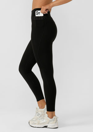 Lorna Jane Iconic Monogram Full Length Leggings - Recycled Black