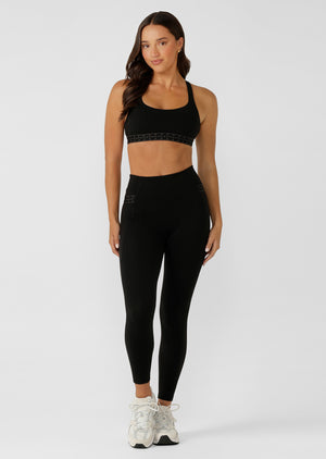 Lorna Jane Iconic Monogram Full Length Leggings - Recycled Black