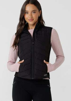 Lorna Jane Run Warmer Active Puffer Vest - Black