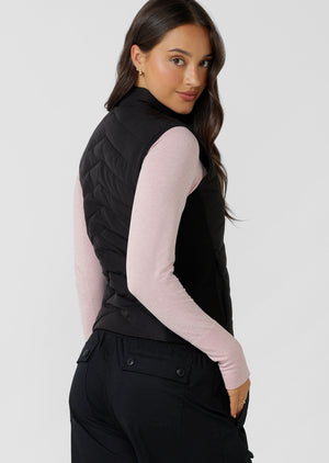 Lorna Jane Run Warmer Active Puffer Vest - Black