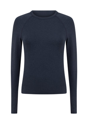 Lorna Jane Tempo Seamless Long Sleeve Top - Platinum Navy Marl