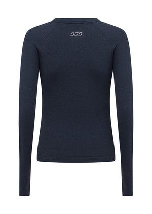 Lorna Jane Tempo Seamless Long Sleeve Top - Platinum Navy Marl