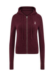 Lorna Jane Luxe Lounge Knit Hoodie - Cranberry Marl