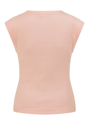 Lorna Jane Paradise Rib Top - Pale Peony