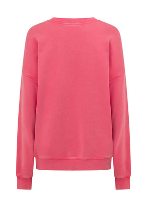 Lorna Jane Sports Club Washed Sweat - Washed Dark Pink Grapefruit
