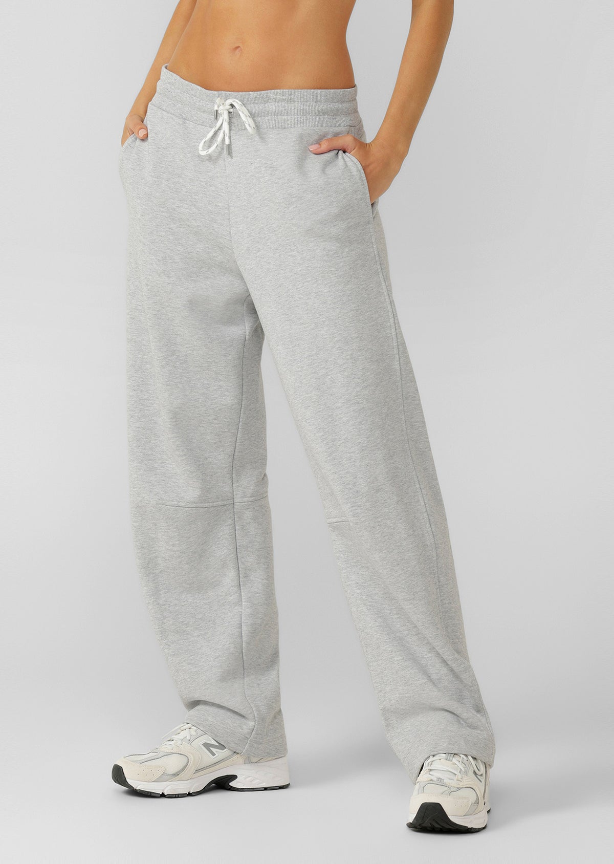 Lorna Jane Heritage Barrel Leg Sweatpants - Grey Marl