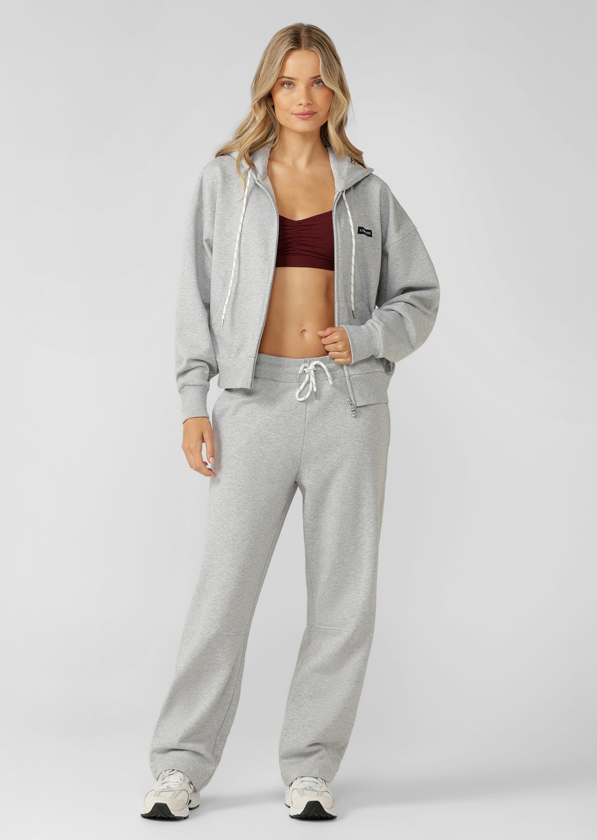 Lorna Jane Heritage Barrel Leg Sweatpants - Grey Marl