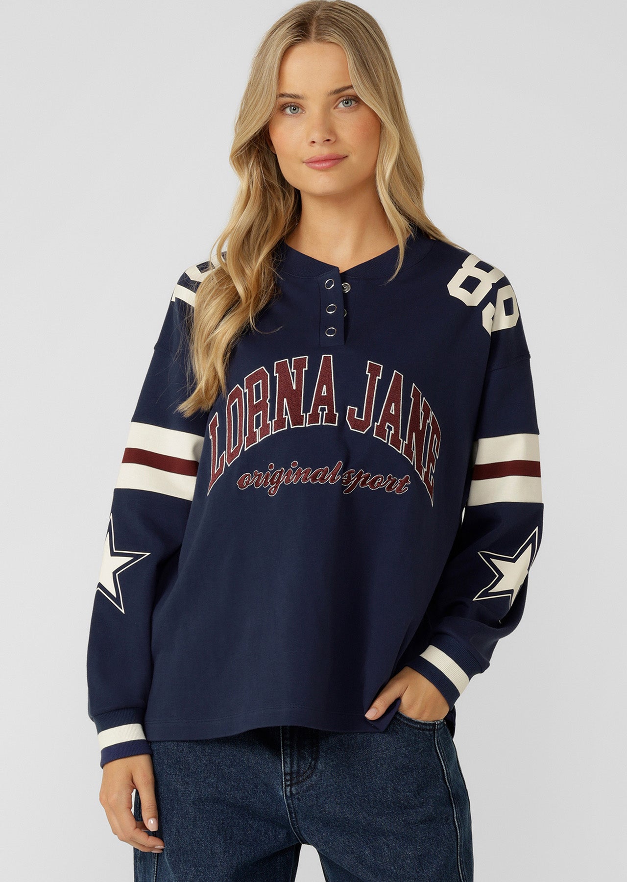 Lorna Jane Post Game Lightweight Sweat - Marine Blue