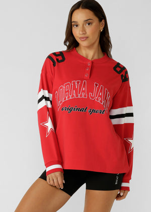 Lorna Jane Post Game Lightweight Sweat - Rose Red