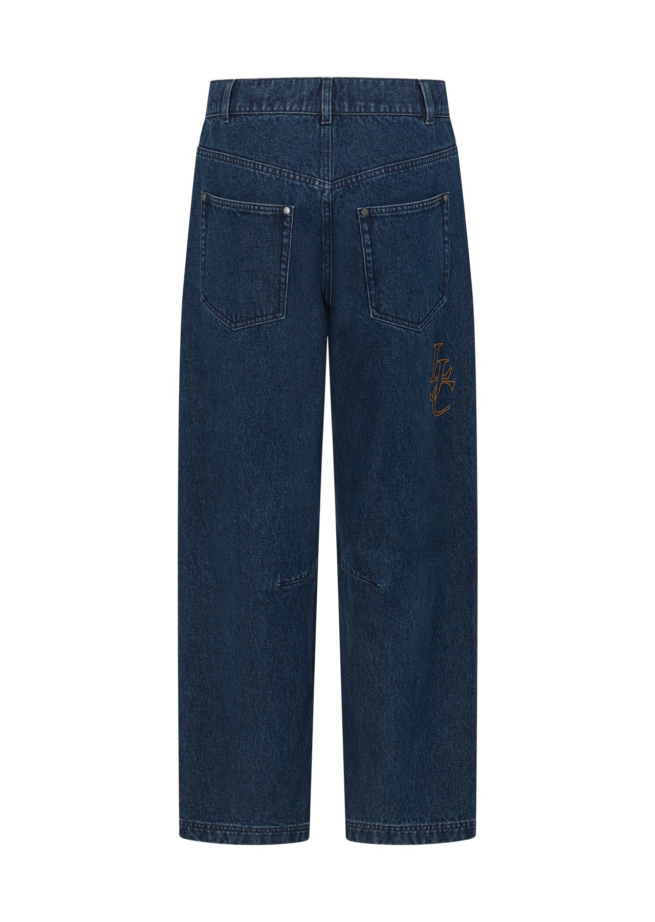 Lorna Jane Off Duty Midrise Barrel Jeans - Dark Blue Washed Denim