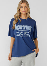 Lorna Jane Comeback Washed Boyfriend T-Shirt - Washed Storm