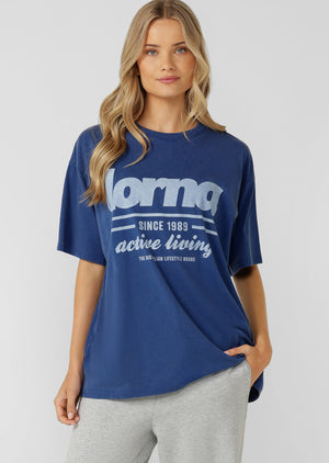 Lorna Jane Comeback Washed Boyfriend T-Shirt - Washed Storm