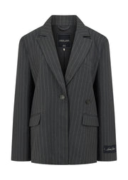 Lorna Jane Effortless Blazer - Titanium Pinstripe