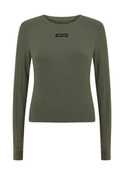 Lorna Jane Motion Long Sleeve Rib Top - Agave Green