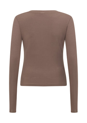 Lorna Jane Motion Long Sleeve Rib Top - Cedar