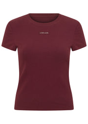 Lorna Jane Everyday Comfort Slim Rib T-Shirt - Cranberry