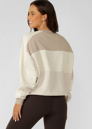Lorna Jane Lorna Luxe Panelled Sweat - Latte Multi
