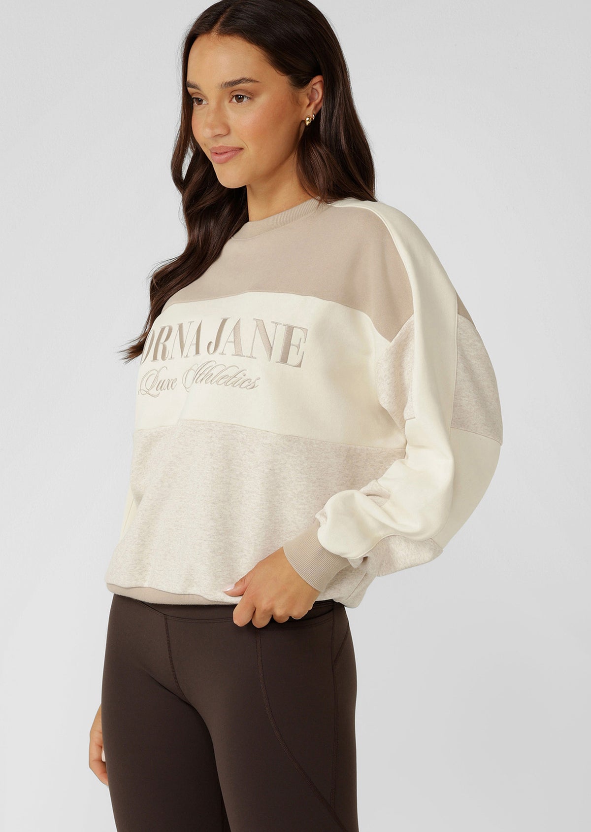 Lorna Jane Lorna Luxe Panelled Sweat - Latte Multi