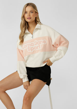 Lorna Jane Sports Quarter Zip Sweat - Porcelain