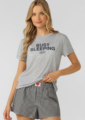 Lorna Jane Busy Sleeping T-Shirt - Grey Marl
