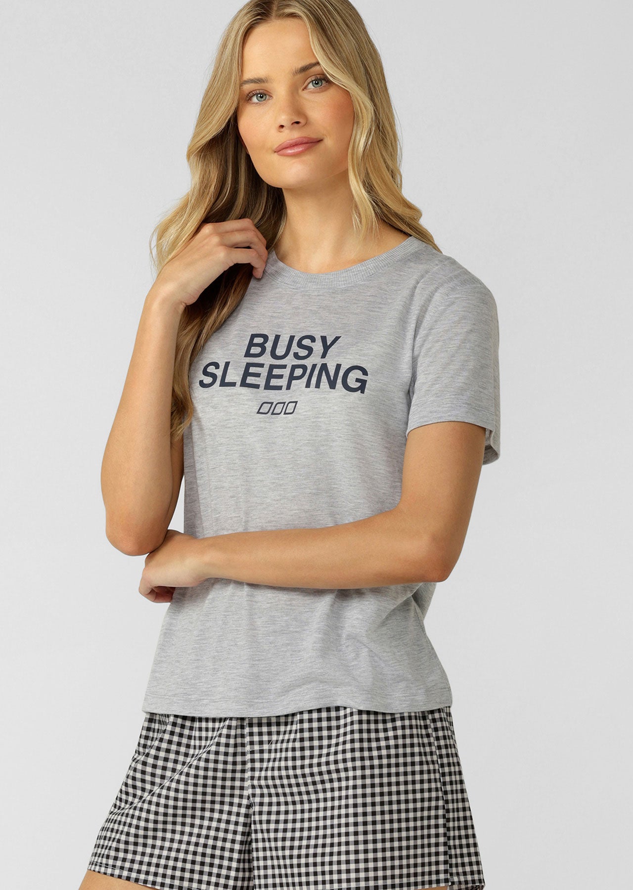 Lorna Jane Busy Sleeping T-Shirt - Grey Marl