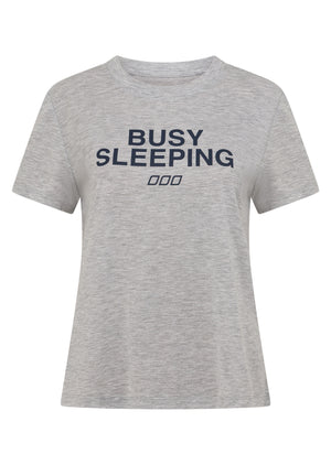 Lorna Jane Busy Sleeping T-Shirt - Grey Marl