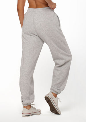 Lorna Jane Lounge Fleece Trackpants - Grey Marl