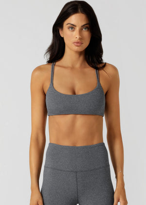 Lorna Jane Divine Rib All Day Sports Bra - Midnight Blue Marl