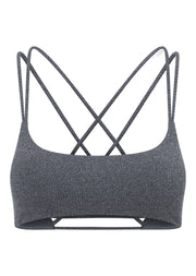 Lorna Jane Divine Rib All Day Sports Bra - Midnight Blue Marl