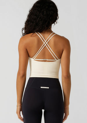 Lorna Jane Irresistible Rib Bra Tank Combo - Cream