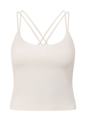 Lorna Jane Irresistible Rib Bra Tank Combo - Cream