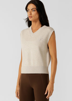 Lorna Jane Outdoor Knit Vest - Chalk Marl