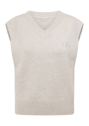Lorna Jane Outdoor Knit Vest - Chalk Marl