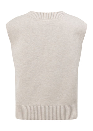 Lorna Jane Outdoor Knit Vest - Chalk Marl