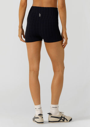 Lorna Jane Cable Seamless Bike Shorts - Midnight Blue