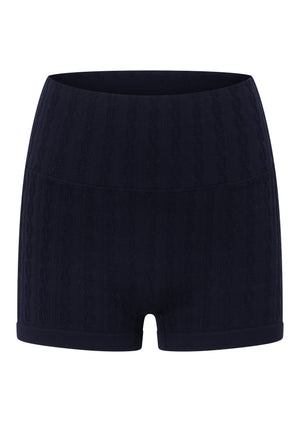 Lorna Jane Cable Seamless Bike Shorts - Midnight Blue