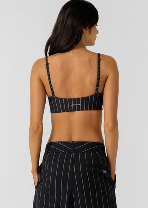 Lorna Jane Pinstripe Sports Bra - Midnight Blue Pinstripe