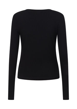 Lorna Jane Movement Long Sleeve Rib Top - Black
