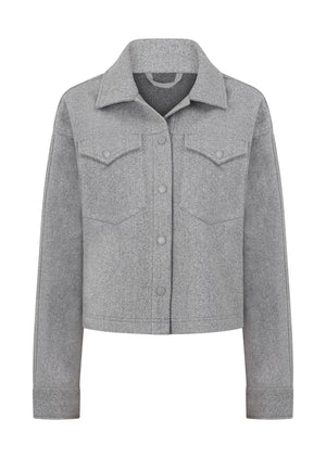 Lorna Jane Heritage Cropped Shacket - Grey Marl