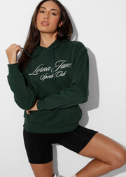 Lorna Jane Sports Club Fleece Hoodie - Dark Green