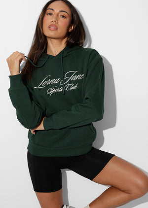 Lorna Jane Sports Club Fleece Hoodie - Dark Green