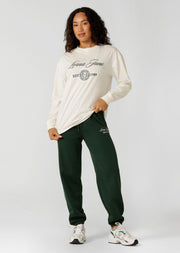 Lorna Jane Sports Club Fleece Sweatpants - Dark Green