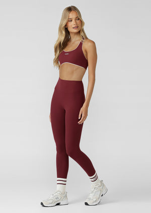 Lorna Jane Irresistible Rib High Support Sports Bra - Cranberry