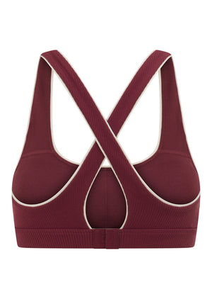 Lorna Jane Irresistible Rib High Support Sports Bra - Cranberry