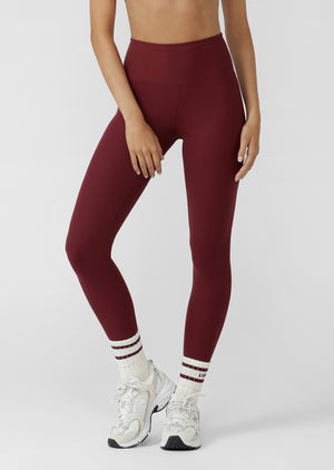 Lorna Jane Irresistible Rib Full Length Leggings - Cranberry